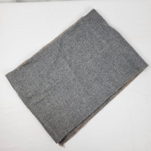 Sol Unisex Gray Rectangle Scarf Baby Alpaca Winter Fringeless Neck Warmer - Picture 6 of 10